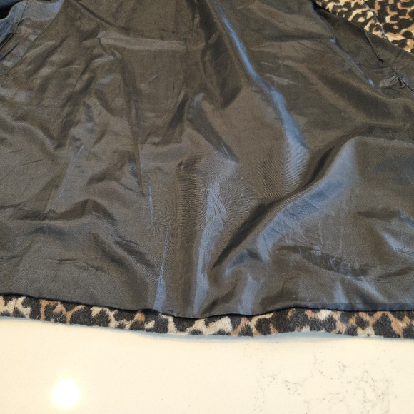 Dolce Cabo Leopard Longline Fleece Vest Jacket Open Front  Womens Large Viscose - Picture 9 of 16